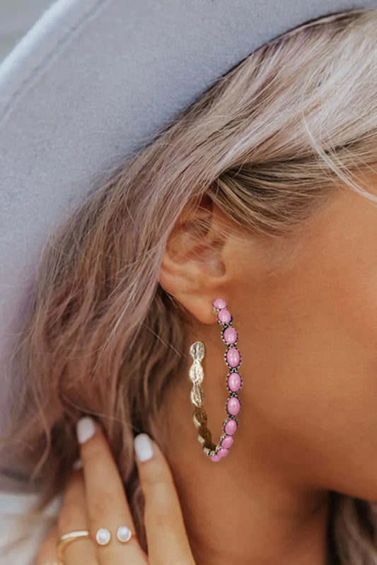 Western Pink Belt Earrings